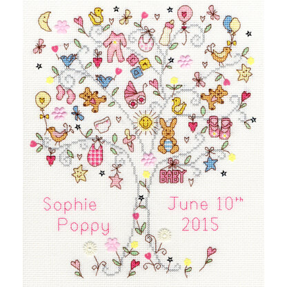 Bothy Threads Love Baby Girl Cross Stitch Kit - 28cm x 22cm