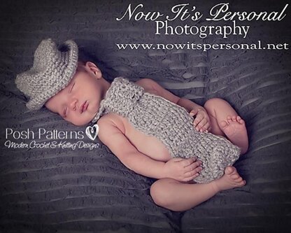 Baby Fedora Hat & Neck Tie Set Crochet Pattern PDF 118