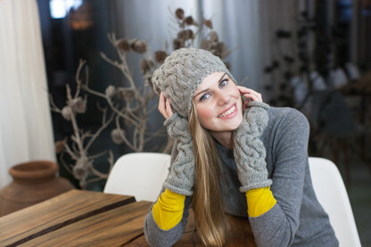 Cap and Wrist Warmers in Schachenmayr Merino Extrafine 85 - 8929 - Downloadable PDF