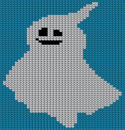 Friendly Spooky Ghost Motif Chart for Knitting