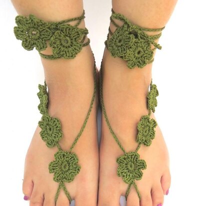 Flower barefoot sandals