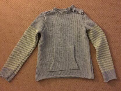 Boys stripy jumper with kangaroo pouch pocket