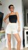 High waist elastic shorts