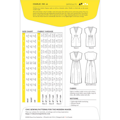 Closet Core Patterns Charlie Caftan CCP12 - Sewing Pattern
