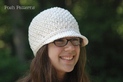 Textured Newsboy Visor Hat Crochet Pattern 250