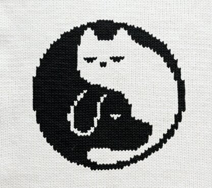 Yin Yang Cat and Dog Knitting Chart