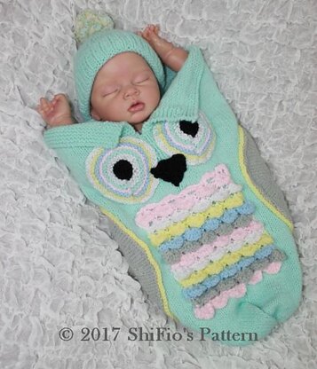 Knitting pattern owl cocoon  #370