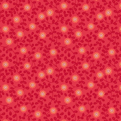 Floral on red (A569.2)