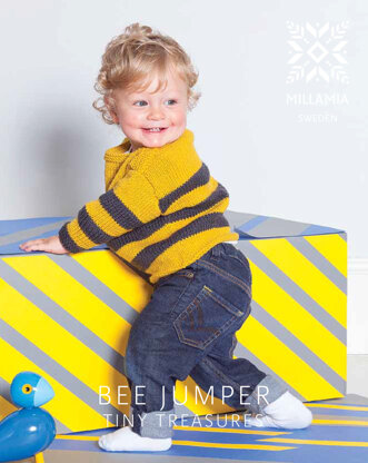 "Bee Jumper" - Sweater Knitting Pattern in MillaMia Naturally Soft Aran