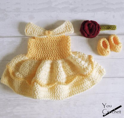 Princess Belle Crochet Baby Dress