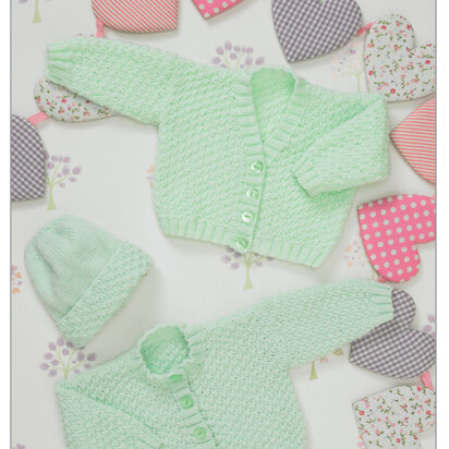 Bonnet and Cardigans in James C. Brett Baby DK and Baby Twinkle DK - JB234 - knitting pattern