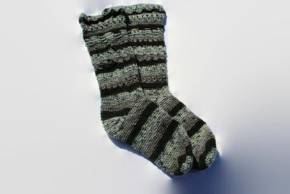 Ladies Sampler Socks in Silent Film