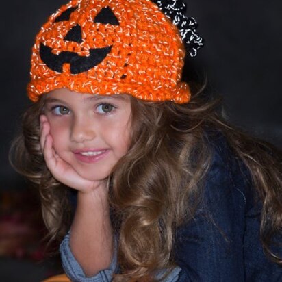 Jack-o-Lantern Hat in Red Heart Reflective - LW4429