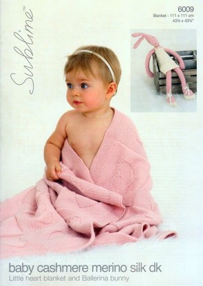 Heart Blanket and Ballerina Bunny in Sublime Baby Cashmere Merino Silk DK - 6009