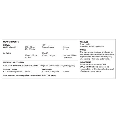 Accessories 6441 Crocheted in King Cole Orchard DK  