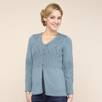 WEBS DIR01 I Feel Vine by Fiona Ellis - Cardigan Knitting Pattern for Women in Valley Yarns Amherst