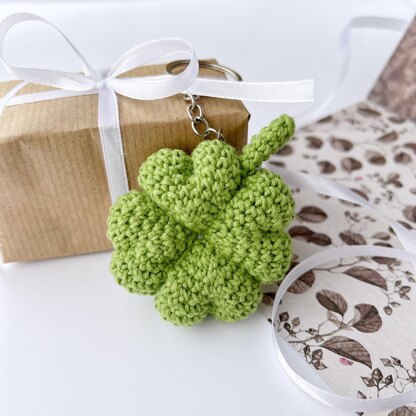 Clover crochet keychain amigurumi pattern Crochet bag charm pattern Crochet car mirror hanging