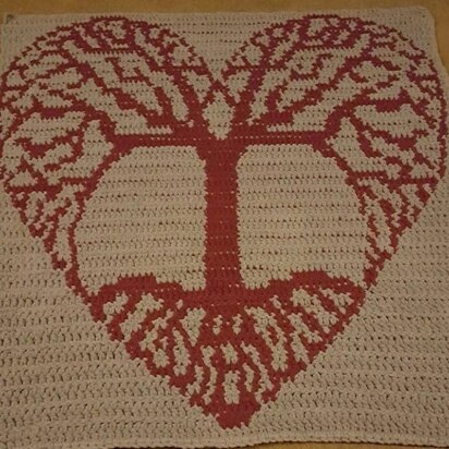 Heart Shaped Tree of Life Blanket Chunky