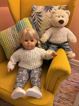 Winter White Jumper for Teddy or Dolly