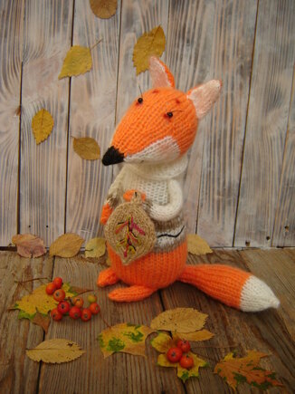 How to knit two-tone chanterelle ears with knitting. #3