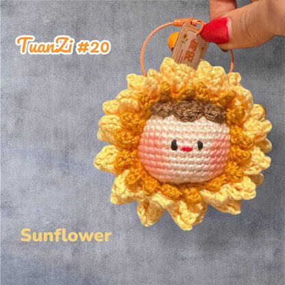 Sunflower Tuanzi Keychain Crochet Pattern
