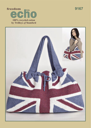Knitted Union Flag Bag in Twilleys Freedom Echo DK - 9167