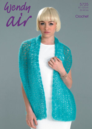 Crochet Shawl and Collar in Wendy Air - 5725