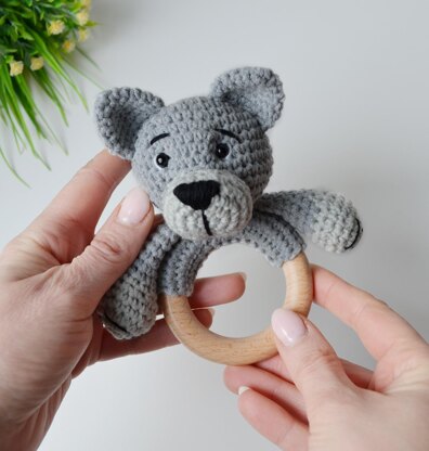 Wolf baby rattle