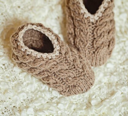 Cable Baby Slippers