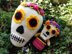 Carmencita and Dia de los Muertos Flower Skull crochet Amigurumi doll