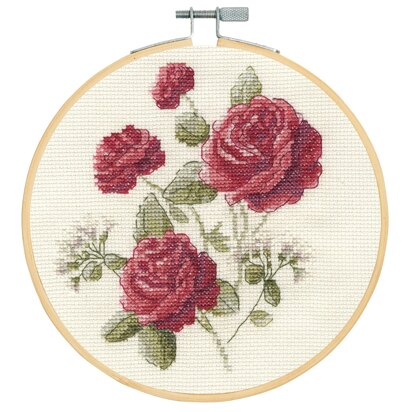 DMC Roses Cross Stitch Kit - 18cm Diameter