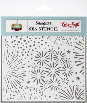 Echo Park Paper Echo Park Stencil 6"X6" - Firework Show, Remember The Magic