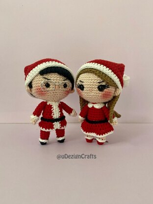 Santa Boy & Girl (2-in-1 pattern)