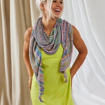 Edisto Shawl in Universal Yarn Bamboo Pop Sock - Downloadable PDF