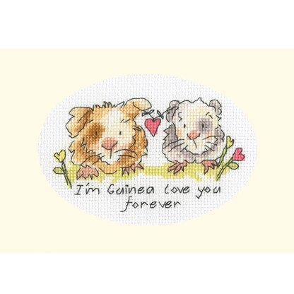 Bothy Threads I'm Guinea Love You Forever Cross Stitch Kit - 13 x 9cm oval
