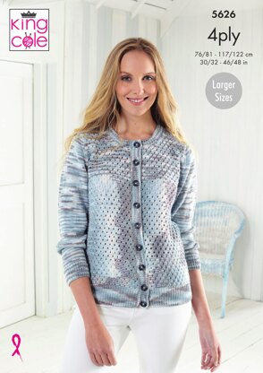 Cardigan & Top in King Cole Giza Sorbet 4Ply - 5626 - Downloadable PDF