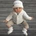 Corbin Newborn Cardigan Hat and Booties Set