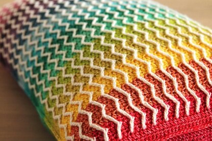 Rainbow wave pillow