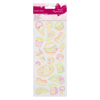 Papermania Neon Glitter Stickers - Fast Food