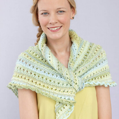 Chianti Shawl in Lion Brand Tweed Stripes - L0364B