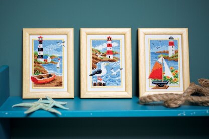 Vervaco Lighthouse Miniature Cross Stitch Kit (3 pcs) - 8cm x 12cm