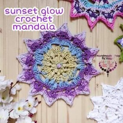 Sunset Glow crochet mandala