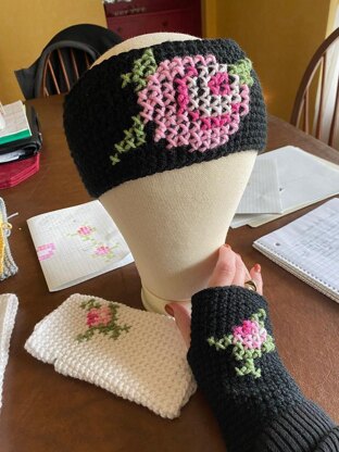 Cross Stitch Headband & Mitts