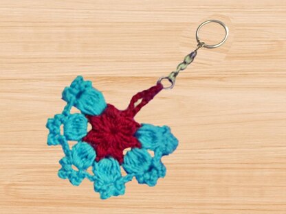 Crochet Flower Keychain – PDF Pattern + Video Tutorial