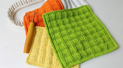 Loom Knitting Pattern Waffle Stitch Washcloth