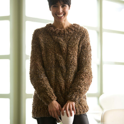 Cozy Textured Pullover in Lion Brand Homespun Thick & Quick - L32012