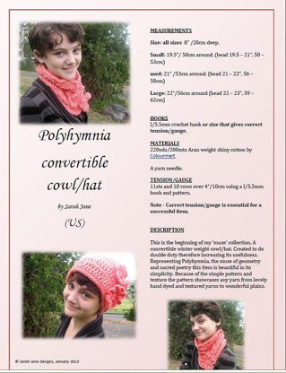 Polyhymnia Convertible Hat/Cowl