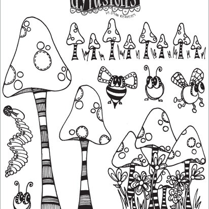 Ranger Dyan Reaveley's Dylusions Cling Stamp Collections 8.5"X7" - Toadstool Town
