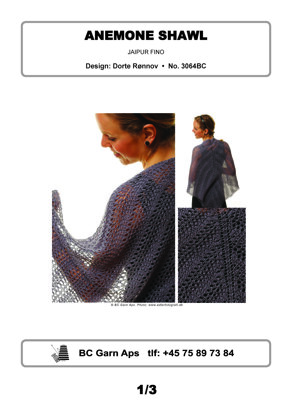 Anemone Shawl in BC Garn Jaipur Fino - 3064BC - Downloadable PDF