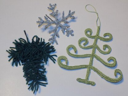 Ornaments: Christmas Tree, Wreath, Snowflake